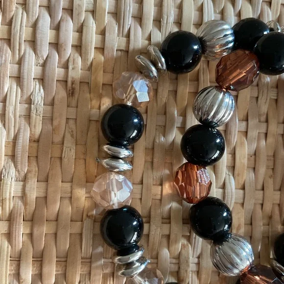 Tiger Eye & Crystal Glass Bead Bracelets - Picture 2 of 2